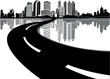 City reflected in the water. Vector City reflected in the water. Vector