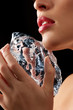 Woman with block of ice. Woman with block of ice.