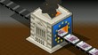 isometric Stock exchange burning euro isometric Stock exchange burning euro