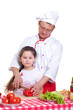 Father and daughter cooking together Father and daughter cooking together