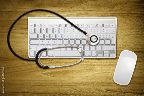 Photo: stethoscope on keyboard stethoscope on keyboard