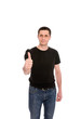 man in the black T-shirt