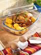 Roasted chicken in the heatproof bowl.