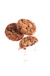 Photo: Chocolate cookie with crumbs side view Chocolate cookie with crumbs side view