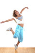 woman modern dancer in ballroom