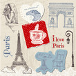 Scrapbook Design Elements - Paris Vintage Set - in vector