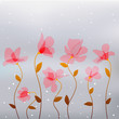 abstract transparency pink flowers