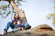Father and baby boy in nature Father and baby boy in nature