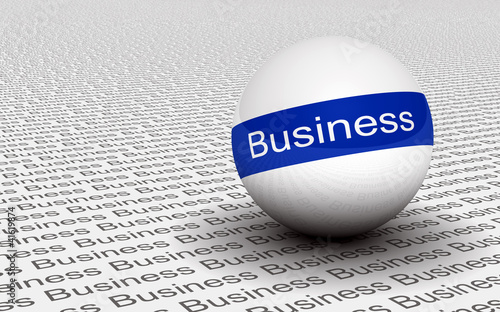 Illustration: 3D Ball Text Konzept Blau - Business 3D Ball Text Konzept Blau - Business