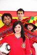 Soccer fans supporting Spain Soccer fans supporting Spain