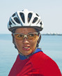 Profile of a Sweaty Cyclist Woman by the Beach Profile of a Sweaty Cyclist Woman by the Beach