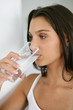 Woman drinking a glass of water