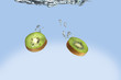 Kiwi dropped in water.