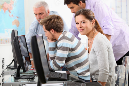 Photo: Young people working at computers Young people working at computers
