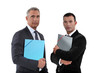 A team of businessmen holding folders