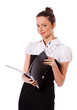 Standing businesswoman