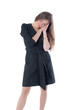 slim girl in a black dress slim girl in a black dress
