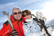 Mature ski couple