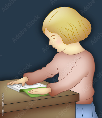 Illustration: Girl Reading Girl Reading
