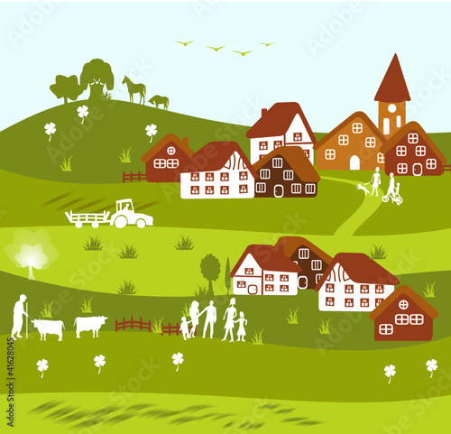 Vector: vie à la campagne vie à la campagne