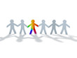 colorful rainbow paper men and frinends