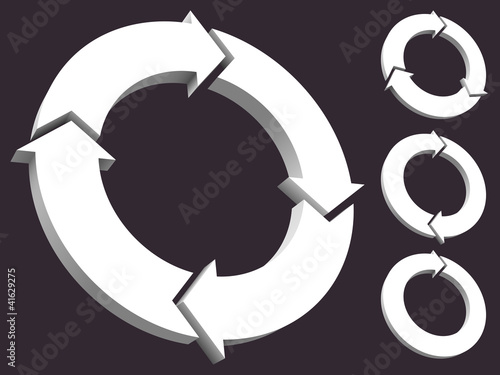 Vector: Set of circular arrows 3D Set of circular arrows 3D