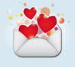 Open envelope containing heart symbol