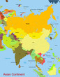 Vektor: Map of asian continent Map of asian continent