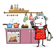 Hausfrau in der Küche