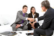 Young couple at meeting with financial planner.