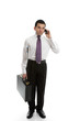 Businessman using cell phone