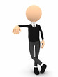 3d person leaning over white background