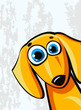 Funny cartoon dachshund dog