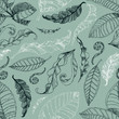Vector seamless floral pattern with leafs