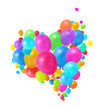Illustration: Colorful balloons heart shape group Colorful balloons heart shape group