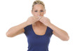 Blonde Frau sagt nichts Blonde Frau sagt nichts