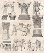 Old greek set illustration Old greek set illustration