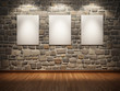 Frame  on stone wall
