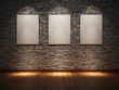 Frame  on stone wall