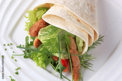 Photo: Vegetarian wrap sandwich Vegetarian wrap sandwich