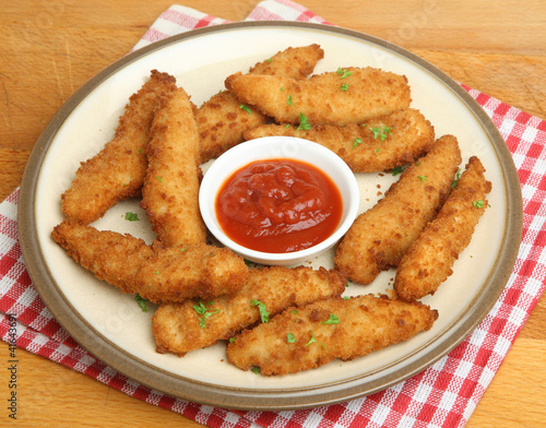 Photo: Chicken Nuggets with Tomato Ketchup Chicken Nuggets with Tomato Ketchup