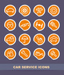 Car service icons on stickers