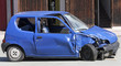 car destroyed in a traffic accident