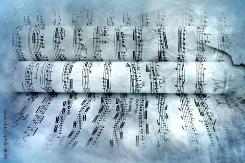 Photo: Musical score with old texture Musical score with old texture