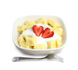 Photo: Sweet cottage cheese gnocchi with sour cream and strawberries Sweet cottage cheese gnocchi with sour cream and strawberries