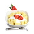 Photo: Sweet cottage cheese gnocchi with sour cream and strawberries Sweet cottage cheese gnocchi with sour cream and strawberries