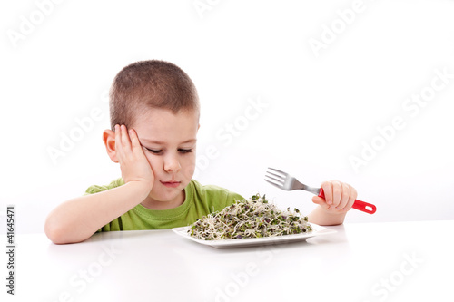 Photo: Boy refuses to eating Boy refuses to eating