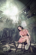 pensive girl dreams of ballet in theatre