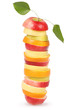 Cheerful mixed fruits with leaves Cheerful mixed fruits with leaves