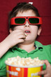 Toddler boy in 3D movie theater Toddler boy in 3D movie theater